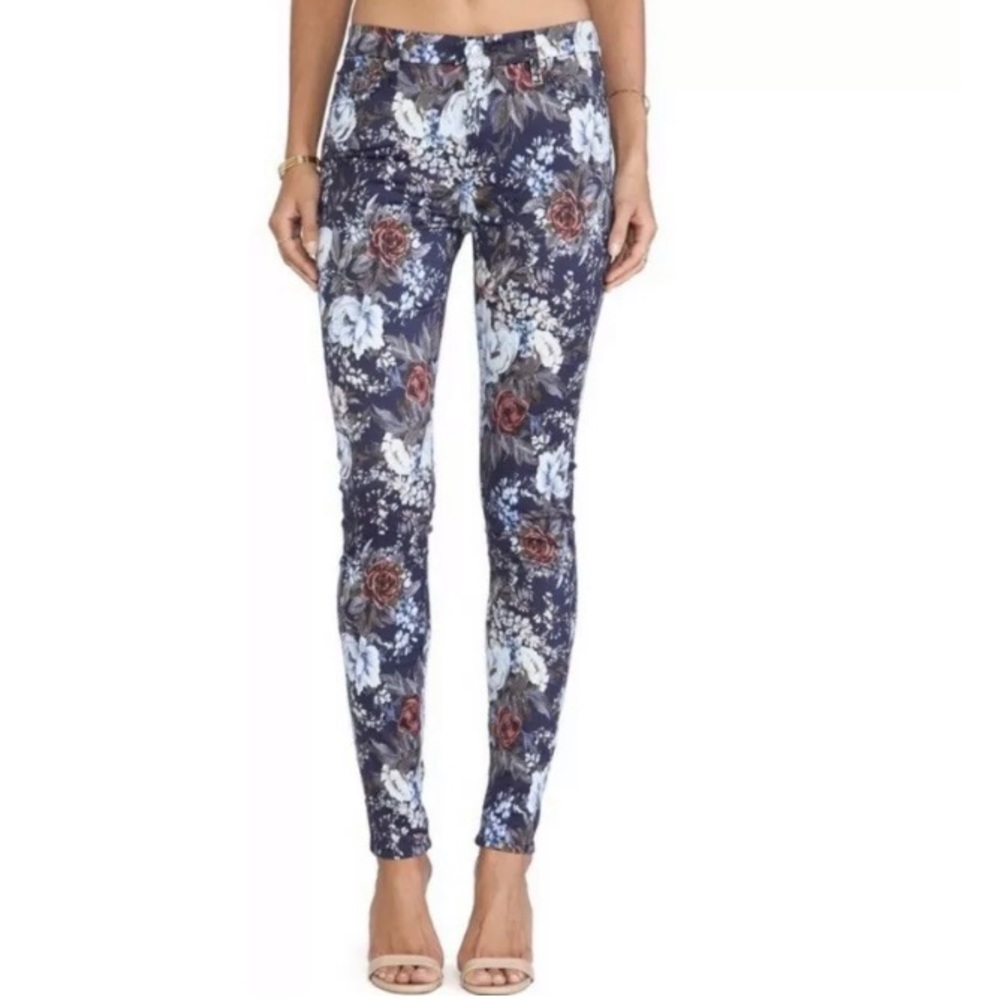 7 For All Mankind Floral Skinny Stretch Jeans